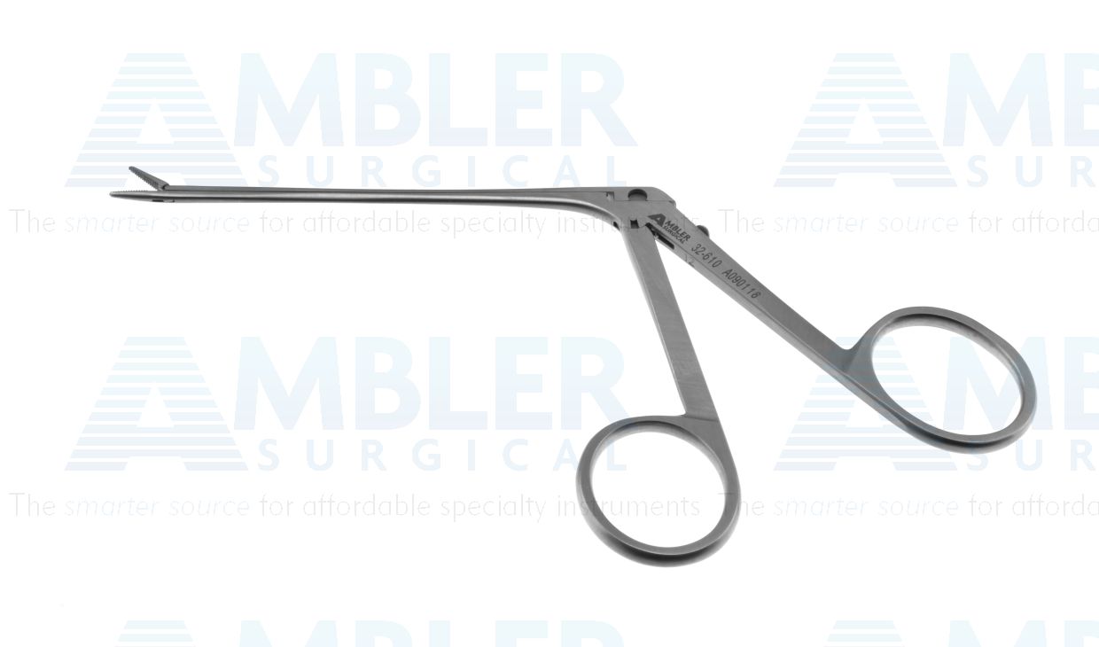 Noyes ear forceps, 5 1/2'',working length 77.0mm, straight, 6.0mm serrated jaws, ring handle
