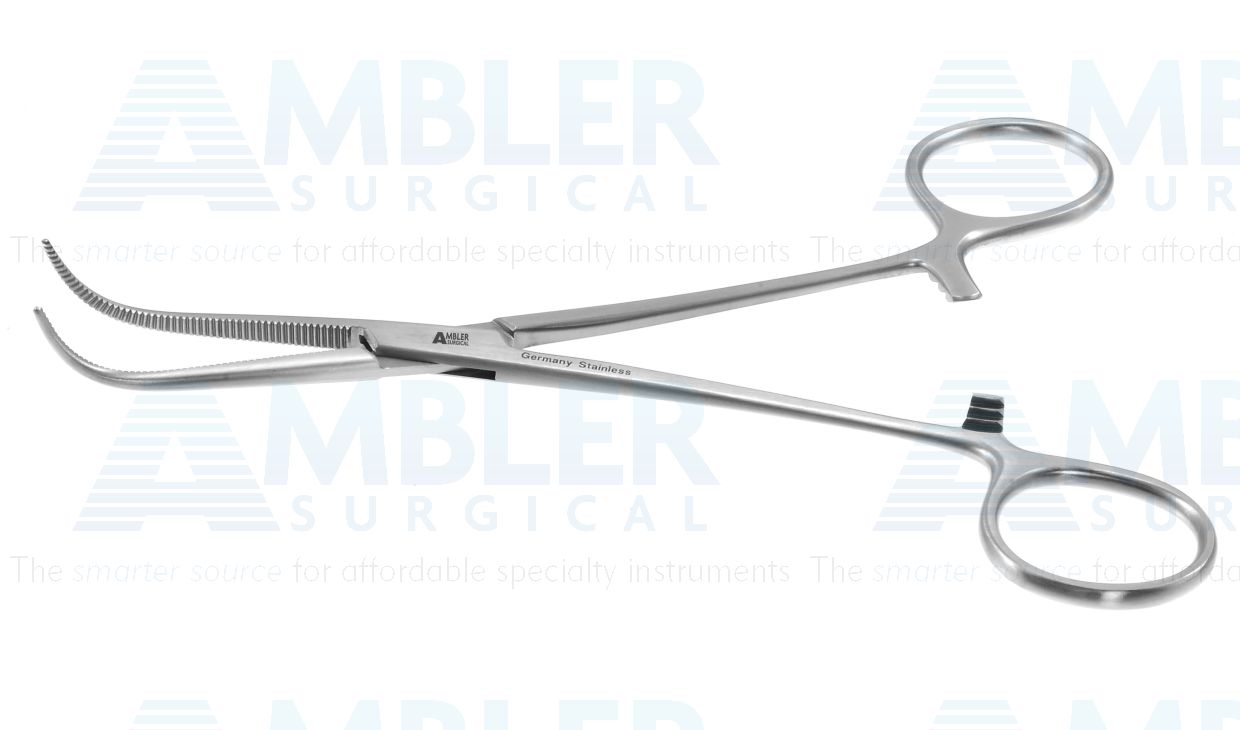 Rochester-Mixter artery forceps, 6 1/2'',angled 80º, serrated jaws, ring handle