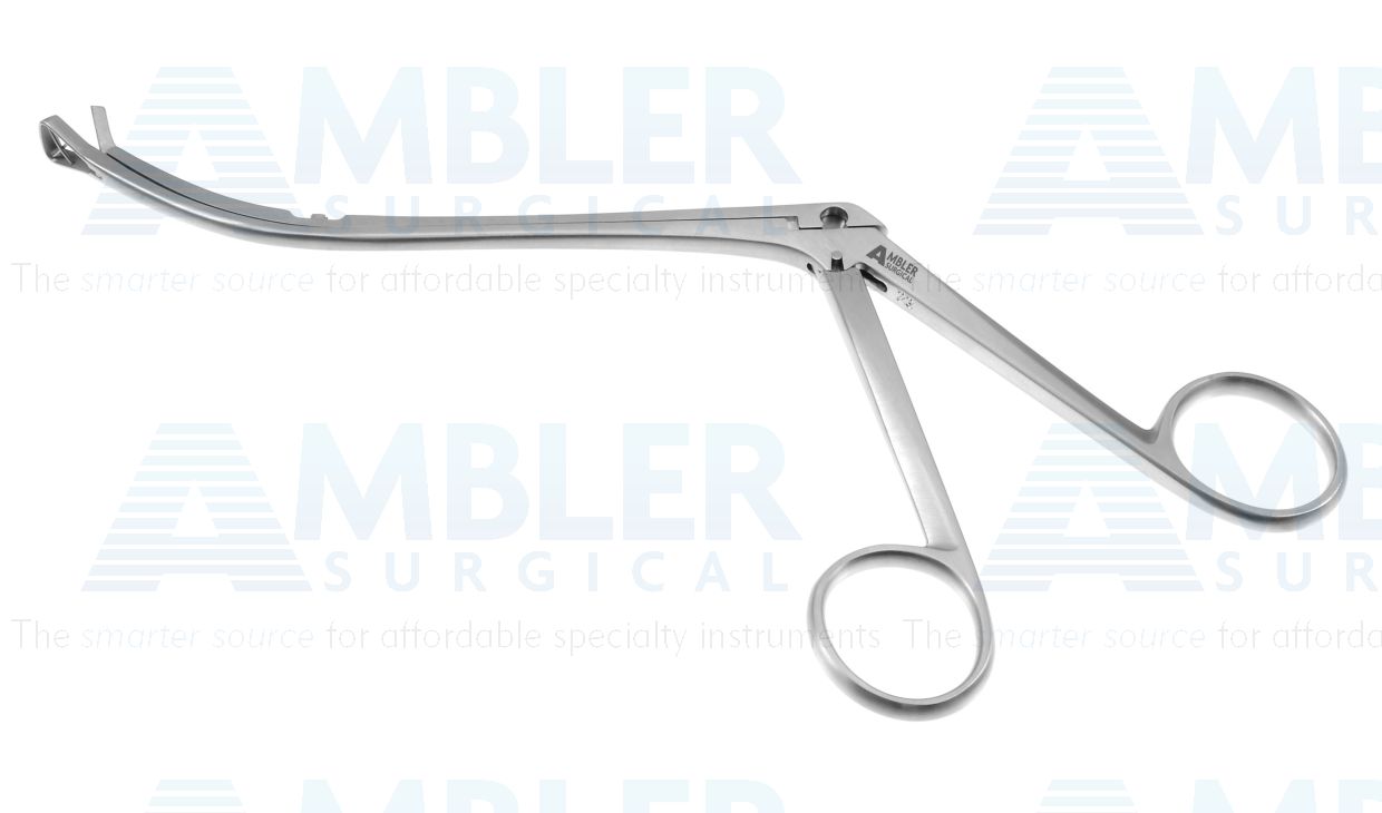 Ronis adenoid punch forceps, 8 3/8'',working length 120mm, curved up, size #1, triangular 8.0mm basket, 7.0mm bite, ring handle