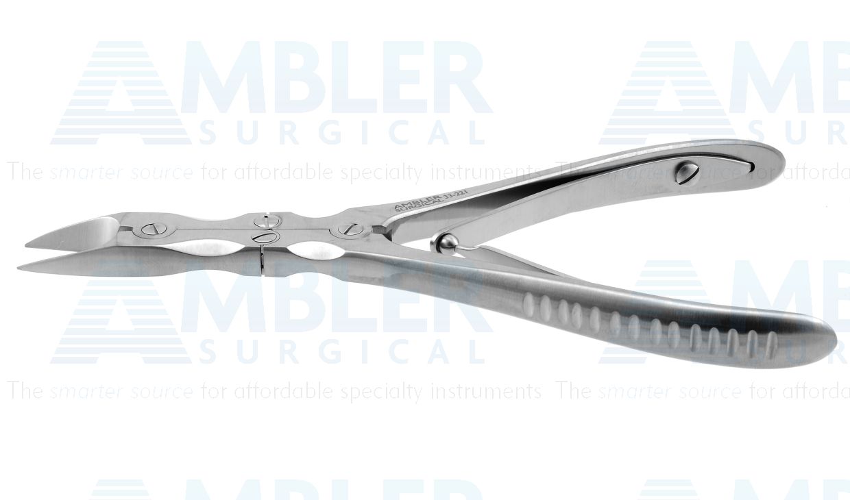 Ruskin-Liston bone cutting forceps, 6'',double-action, straight, 19.0mm jaws, spring handle