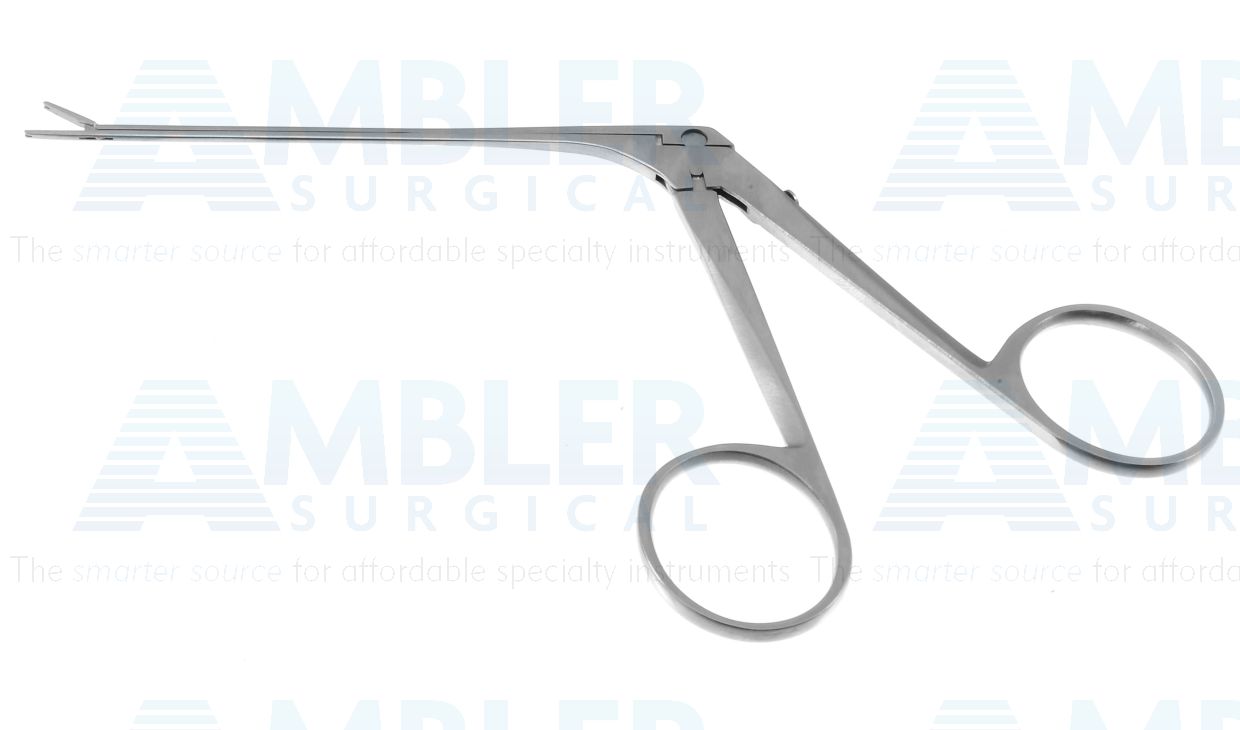 Scheer crimper forceps, 5 1/8'',working length 72mm, straight, 5.0mm smooth jaws, v-notch with groove''lower jaw, ring handle