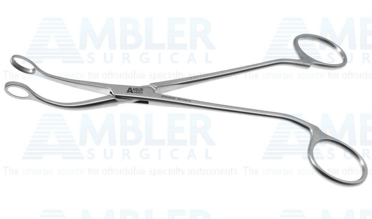 St. Clair Thompson adenoid forceps, 7 1/4'',angled shanks, angled, 5.0mm x 10.0mm ring jaws, ring handle