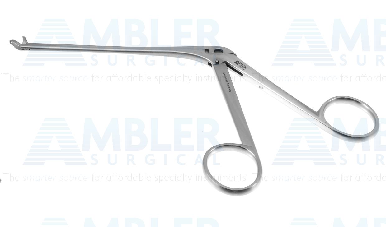 Blakesley nasal cutting forceps, 7 1/8'', size #0, angled up 45º, 3.5mm x 7.0mm thru-cutting cup jaws, ring handle