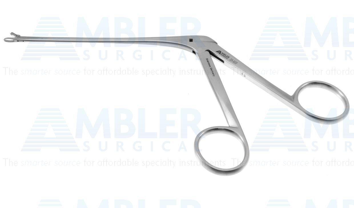 Weil-Blakesley sinus forceps, 7 1/4'',working length 100mm, size #00, straight, 2.5mm wide thru-cutting cup jaws, serrated edge of lower jaw, ring handle