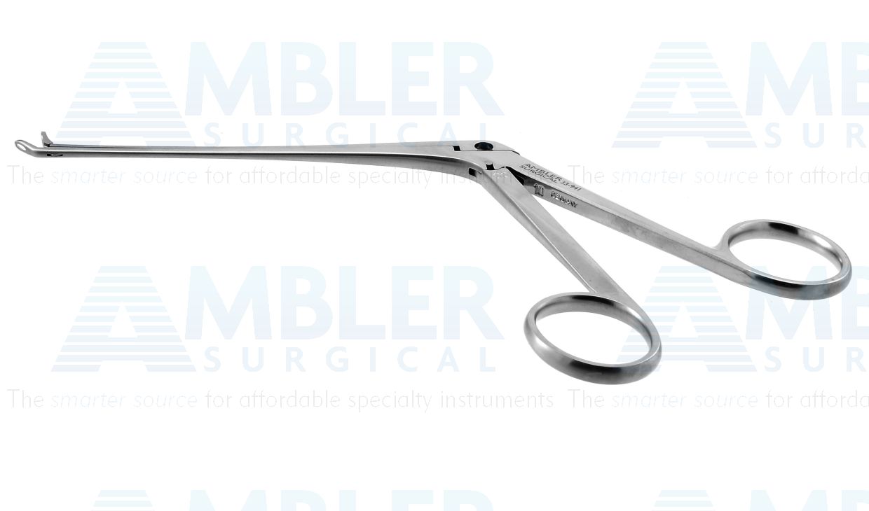 Weil-Blakesley sinus forceps, 7'',working length 100mm, size #00, upturned 45º, fenestrated, 2.5mm wide oval jaws, ring handle