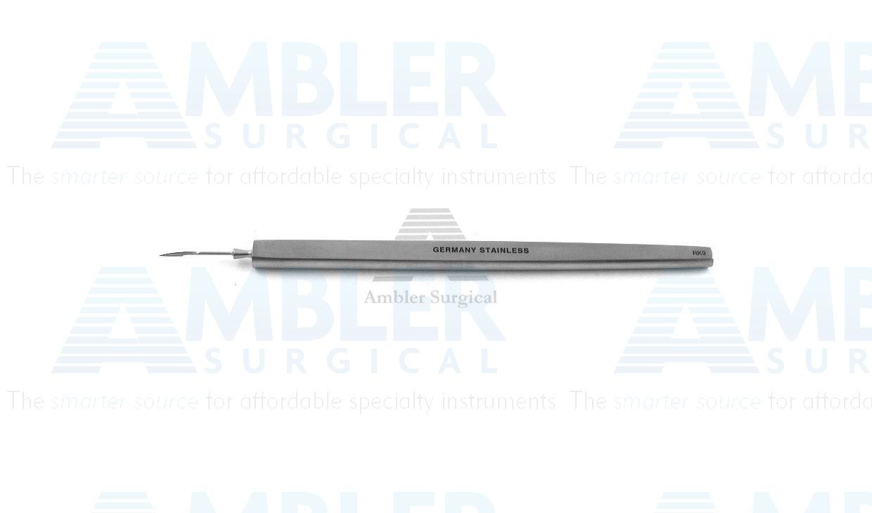 Ziegler knife needle, 4 1/2'',6.0mm blade, square, flat handle