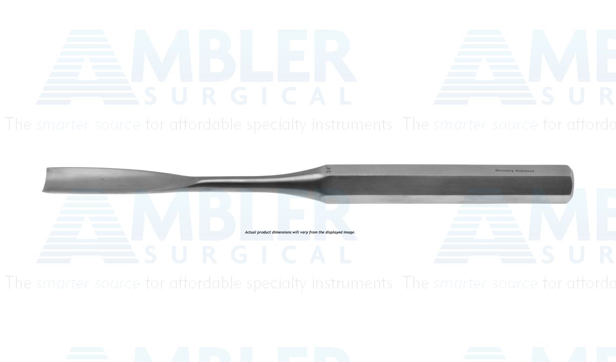 Hibbs gouge, 9 1/2'',straight, 12.5mm wide blade, hollow hexagonal handle