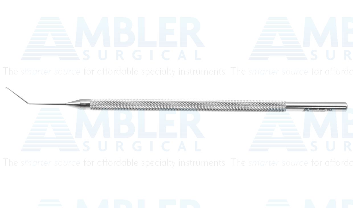 Osher nucleus manipulator, 4 1/2'',angled shaft, 10.0mm from bend to tip, 0.5mm K-shaped tip, round handle