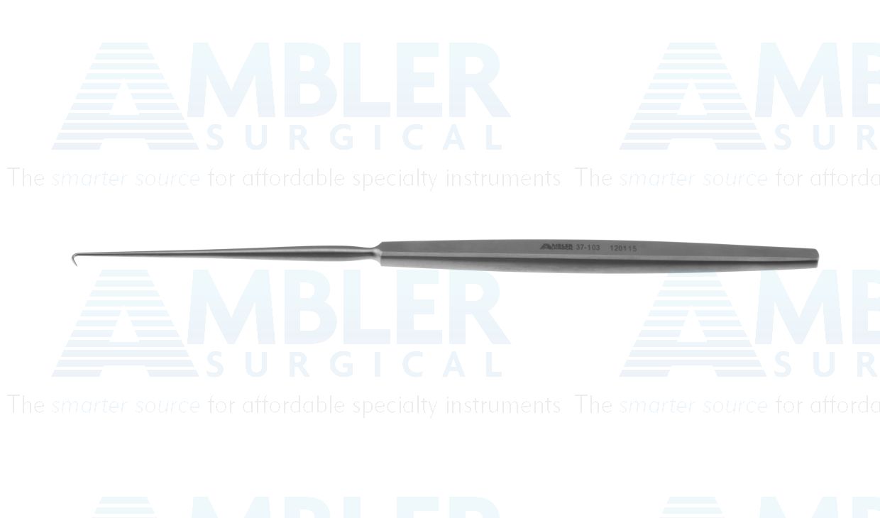 Adson dura nerve hook, 8'',1 sharp prong, 3.0mm wide, flat handle