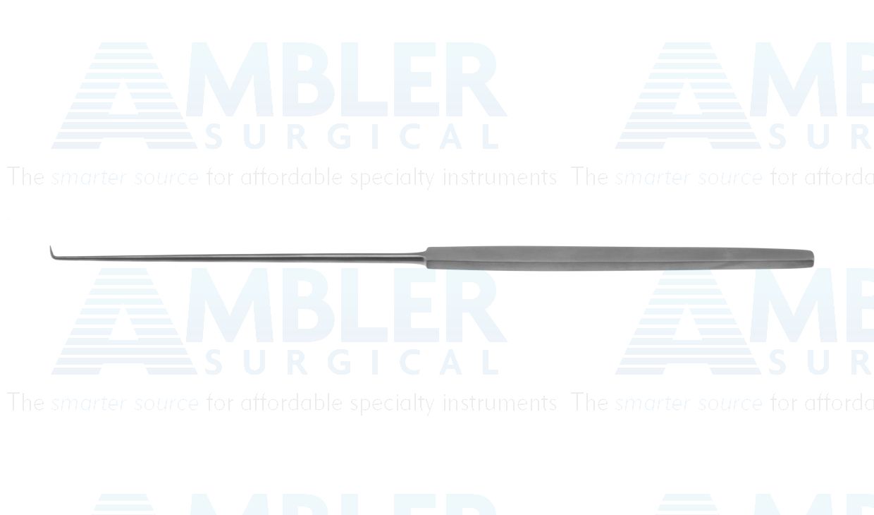 Emmet tenaculum hook, 8 3/4'',style #3, 1 sharp prong, flat handle