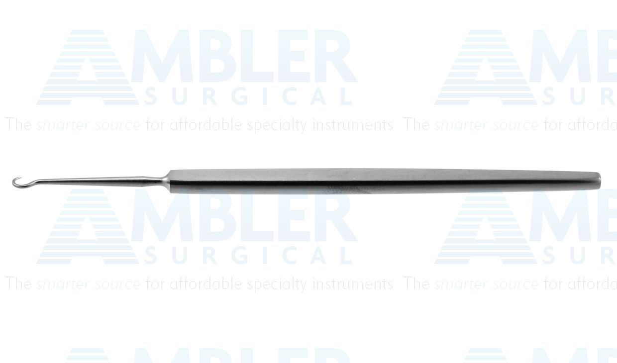 Frazier skin hook, 5'',1 sharp prong, 2.5mm wide, flat handle