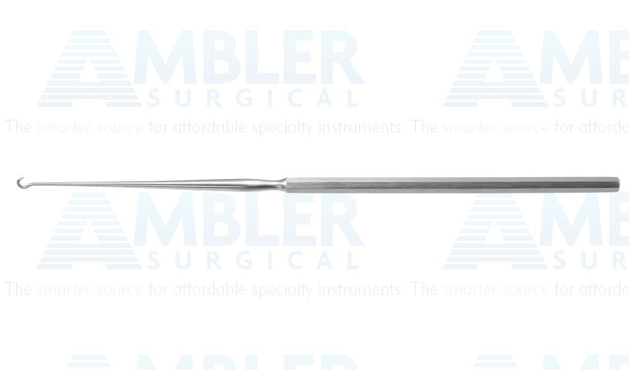 Micro skin hook, 5 5/8'',large, 1 sharp prong, 2.0mm diameter, hexagonal handle