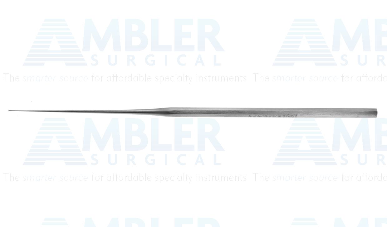 Saunders-Paparella stapes hook, 6 1/2'',malleable, straight shaft, angled 90º, #2, 0.5mm long tip, hexagonal handle