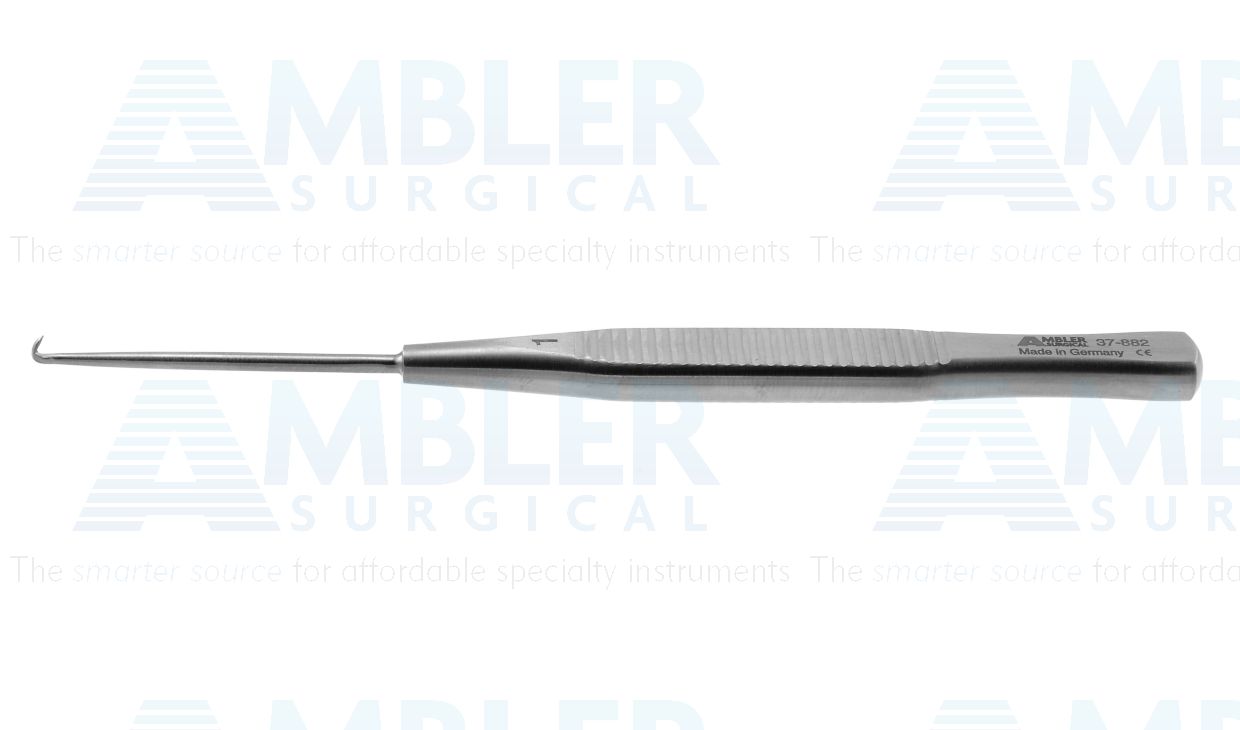 Mueller phlebectomy hook, 4 3/4'',size #1, right handed, flat handle