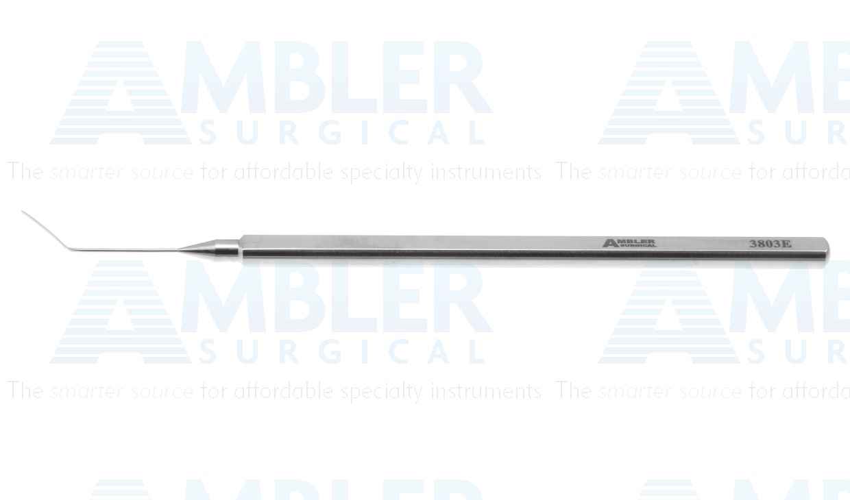 Ambler DALK corneal dissector, 4 5/8'',vaulted, 12.0mm from bend to tip, blunt flattened beveled tip, flat handle