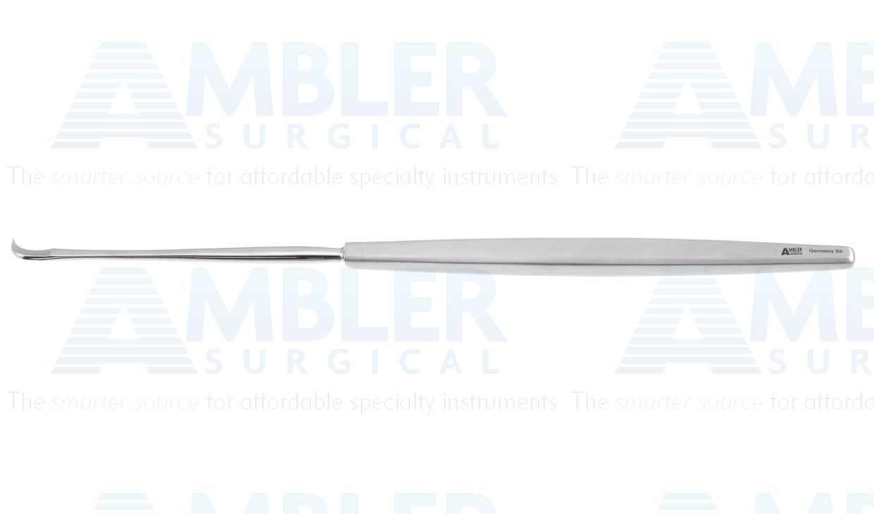 Canfield tonsil knife, 8'',curved 9.0mm blade, flat handle
