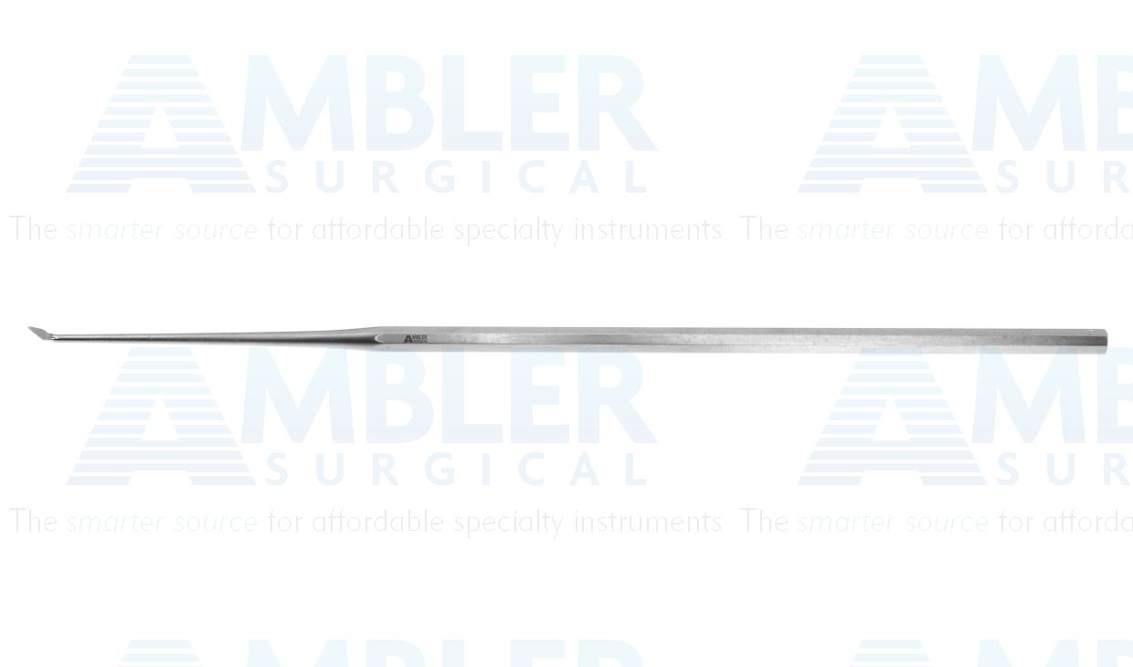 Rosen incision knife, 6 3/8'',straight shaft, angled 45º, 0.5mm wide to 3.0mm wide tapered blade, hexagonal handle