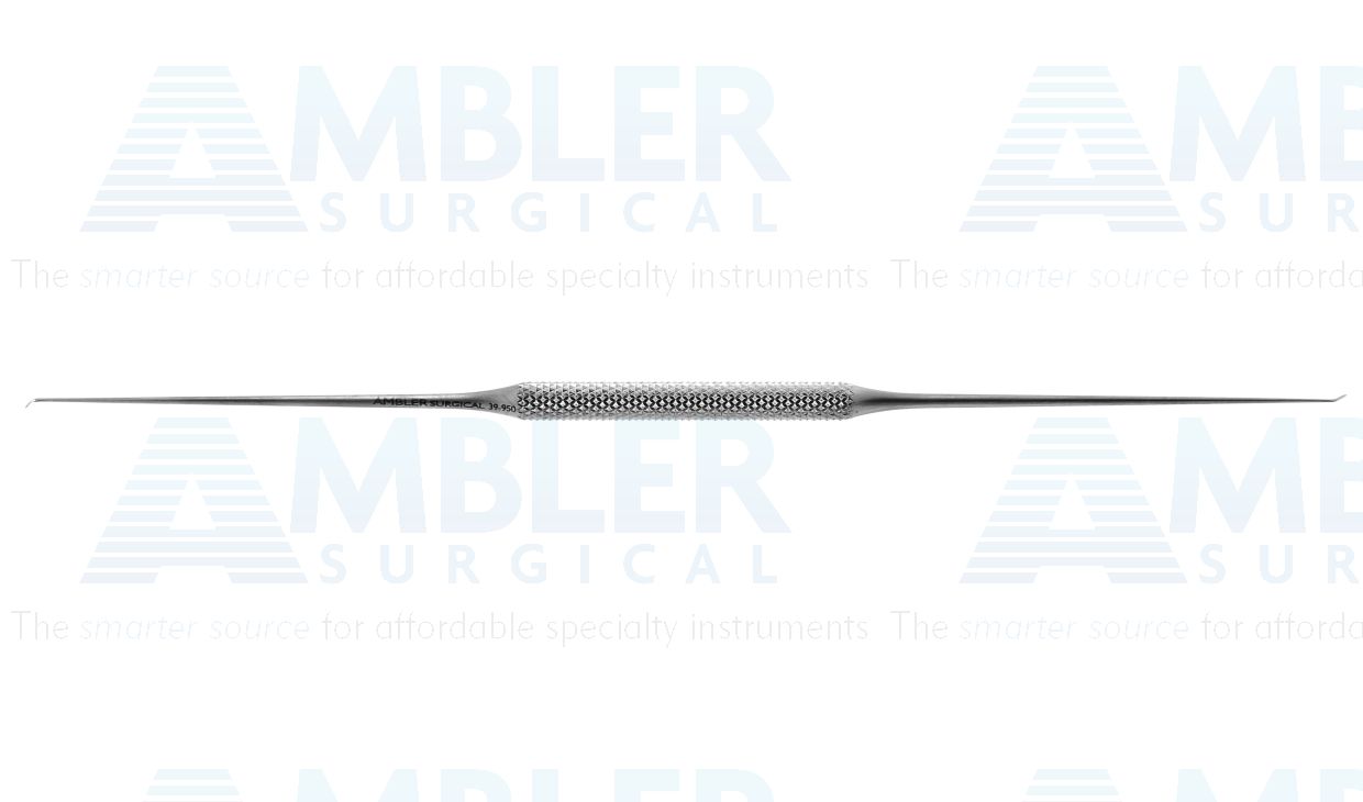 Tabb myringoplasty knife, 6 1/4'',double-ended, straight shafts, angled 25º and 45º, 0.9mm x 1.0mm blades, round handle