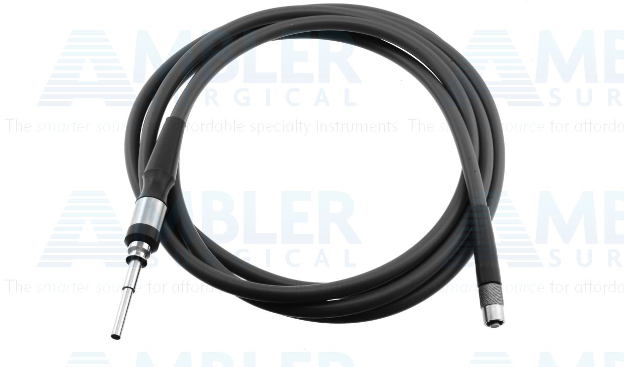 Fiberoptic light cable, 10' length x 5.0mm bundle diameter, gray sheathing, Karl Storz scope / Karl Storz light source (threaded) connectors