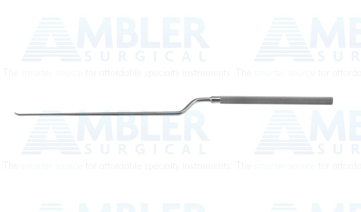 Hardy dissector, 9 1/2'',bayonet shaft, working length 120mm, curved right, 2.0mm wide blade, round handle