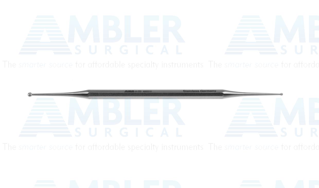 Curette excavator, 5 1/2'',double-ended, 1.5mm and 2.5mm cups, with hole, hexagonal handle