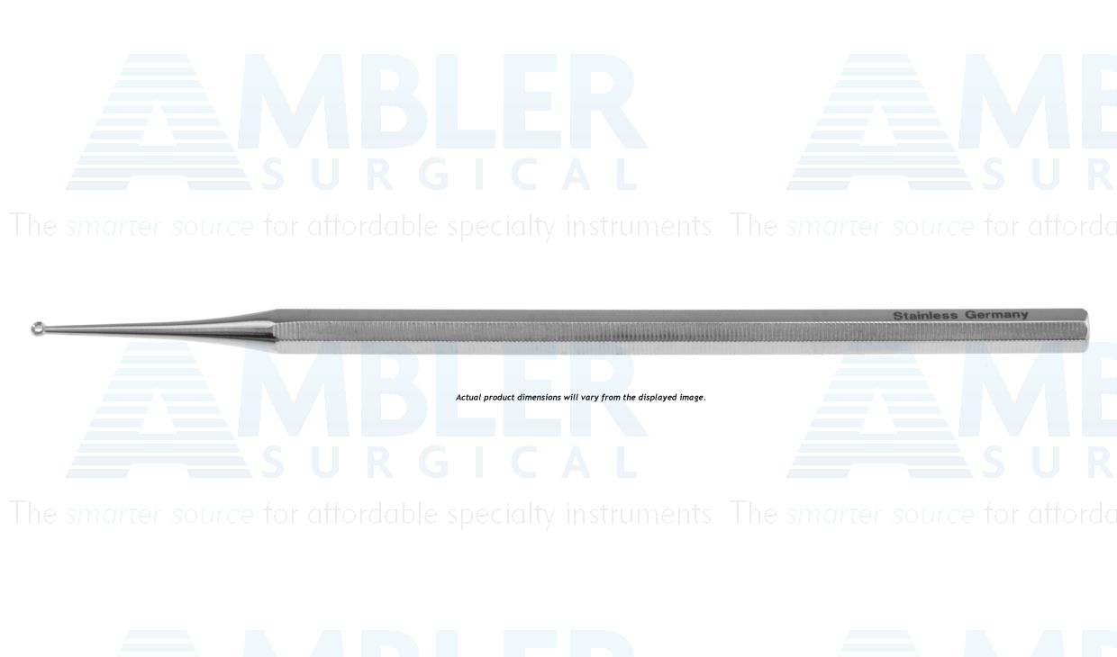 Curette excavator, 5'', 1.0mm cup, with hole, hexagonal handle