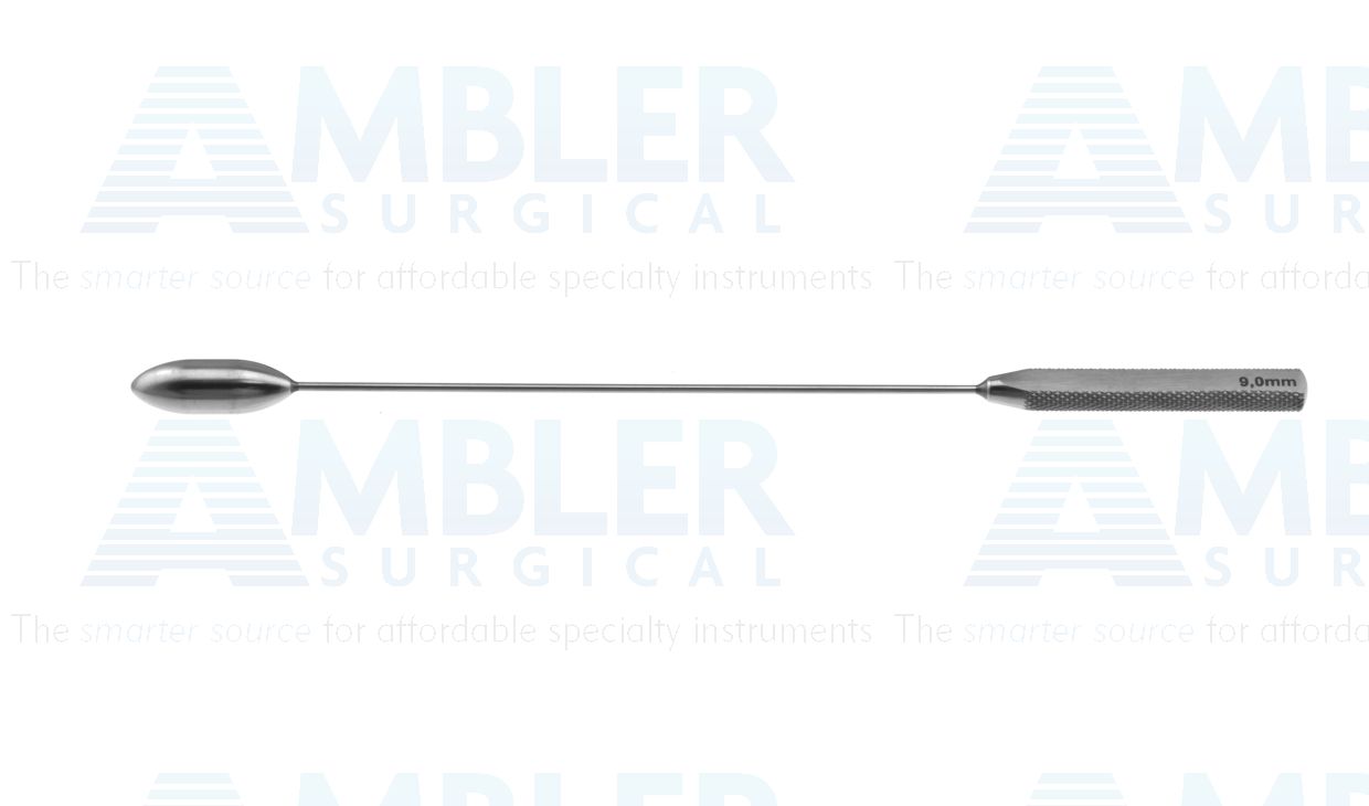 DeBakey vascular dilator, 7 1/2'',9.0mm tip, round/flat handle