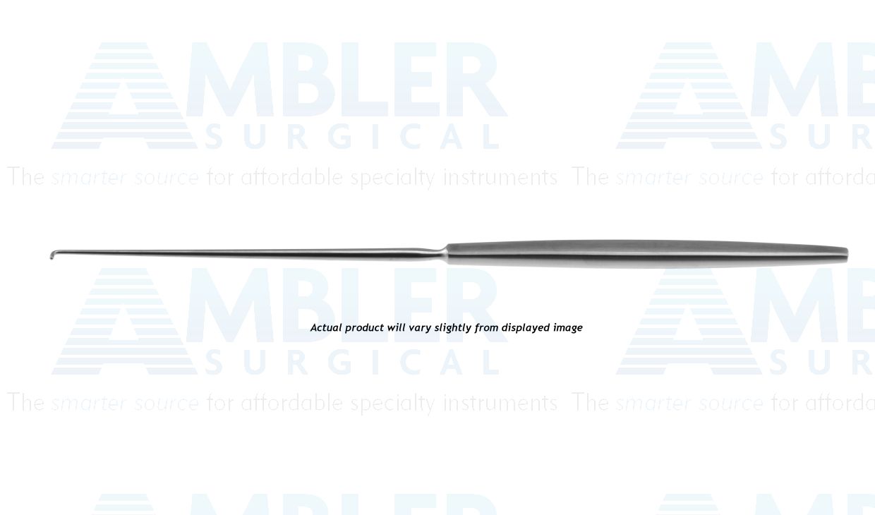 McCulloch-type manipulation hook probe, 9 1/2'',angled, 3.0mm from bend to tip, flat handle