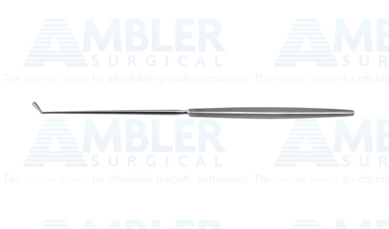 McCulloch-type foraminal probe, 9 1/2'',angled, 18.0mm from bend to tip, flat handle