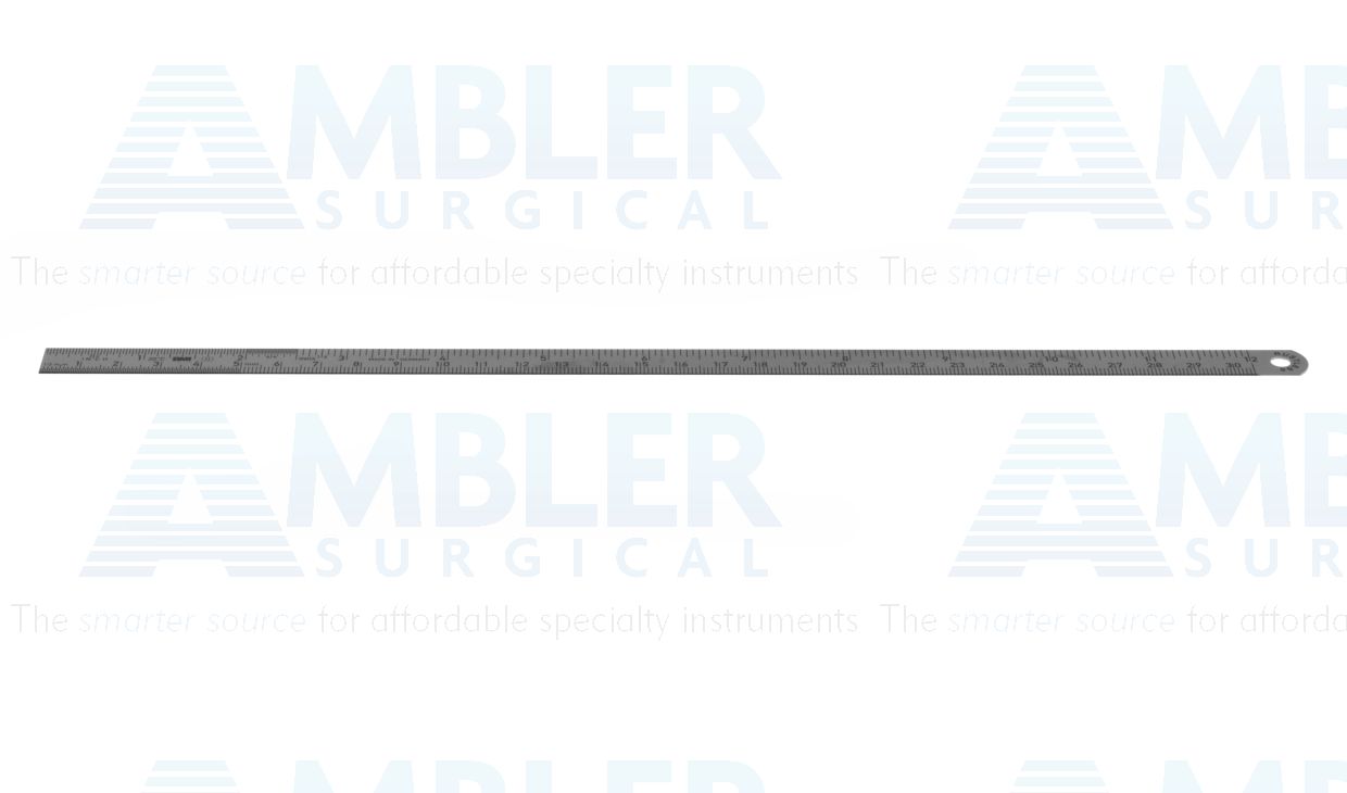 Ruler, 12'',measurements''inches and millimeters, flexible