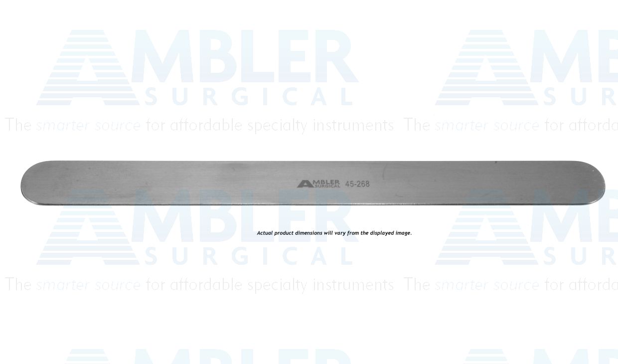 Davis brain spatula, 7'',malleable, 1/4''wide blade, flat handle, nickel silver