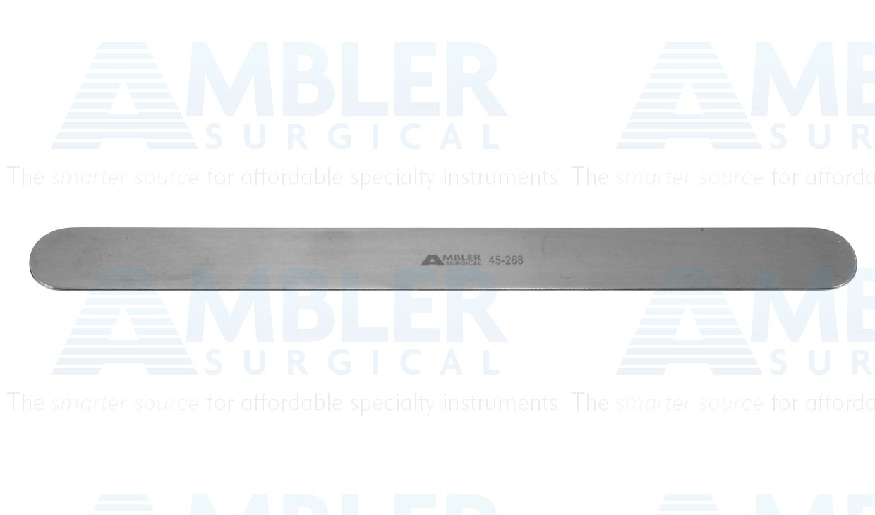 Davis brain spatula, 7'',malleable, 3/4''wide blade, flat handle, nickel silver