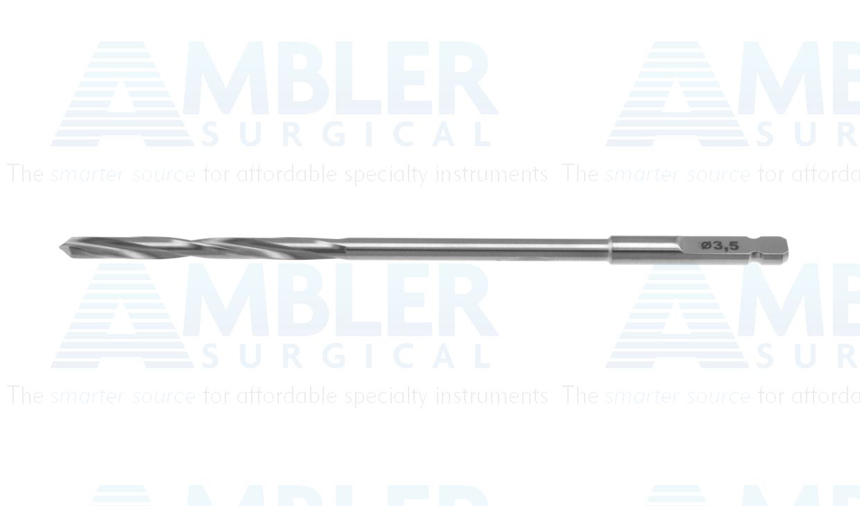 Quick coupling drill bit, 110.0mm, 3.5mm diameter, 85.0mm working length, 50.0mm flute length