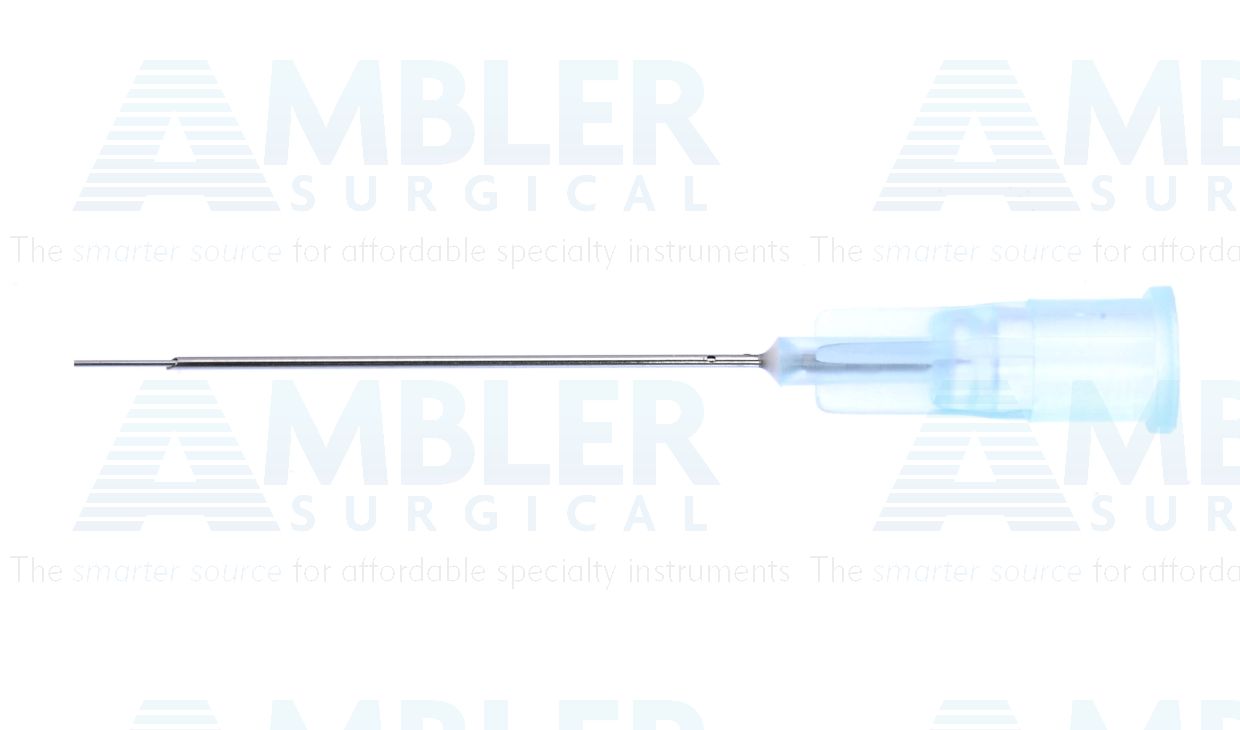 Dual bore PFC cannula, 23 gauge, simultaneous infusion of heavy liquids and aspiration of intraocular fluids, packaged individually, sterile, disposable, box of 5