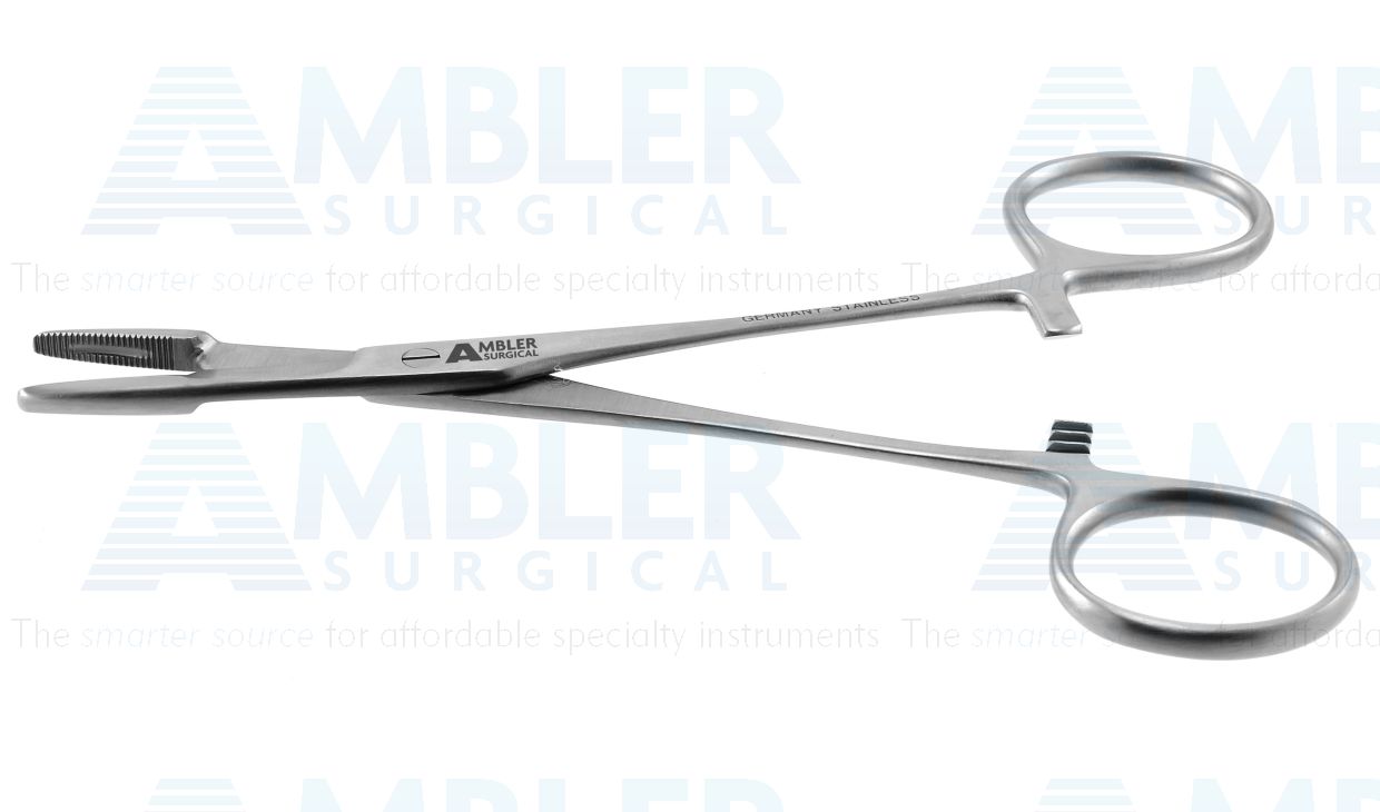 Olsen-Hegar needle holder/suture scissors, 5 1/2'',straight, serrated jaws, ring handle