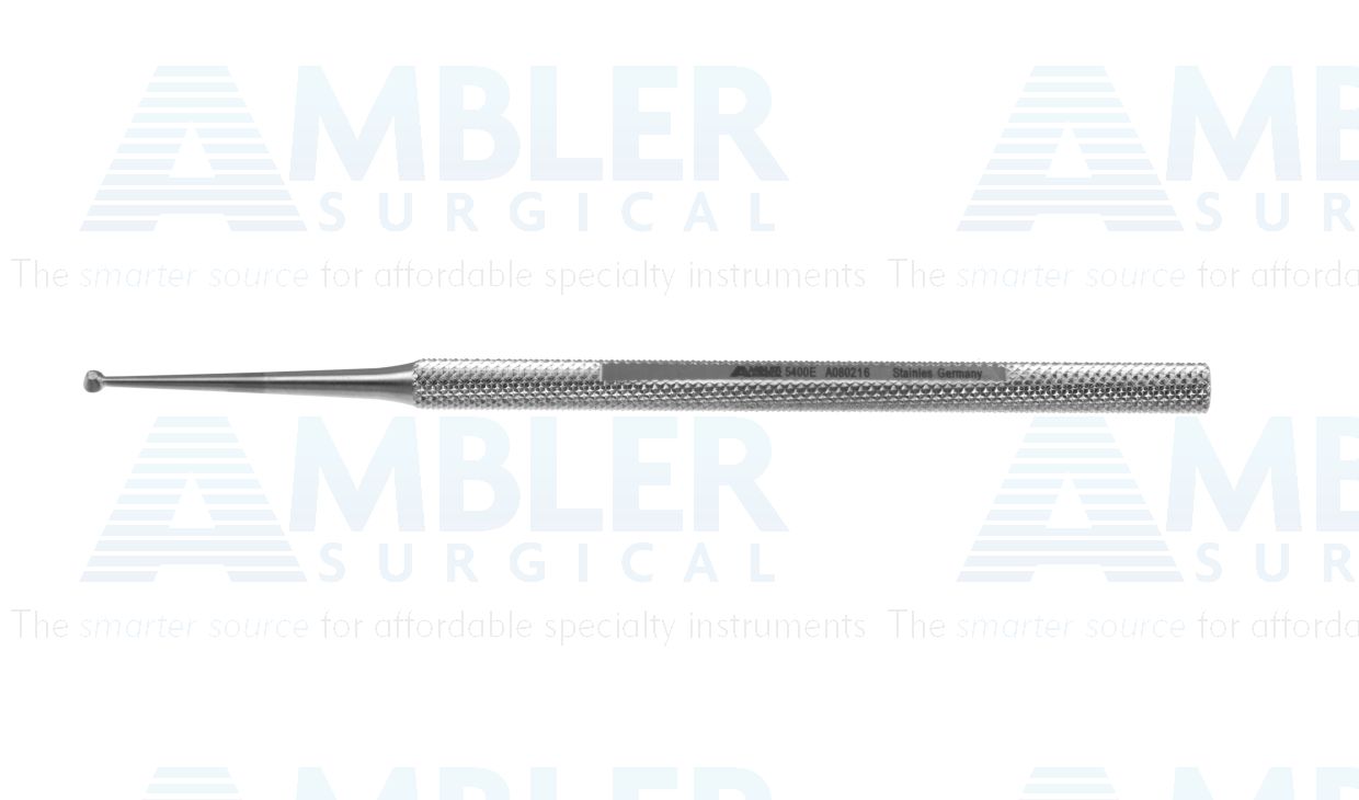 Heath chalazion ring curette, 5 1/8'',straight shaft with #1, 1.0mm diameter ring, 1.5mm ring height, round handle