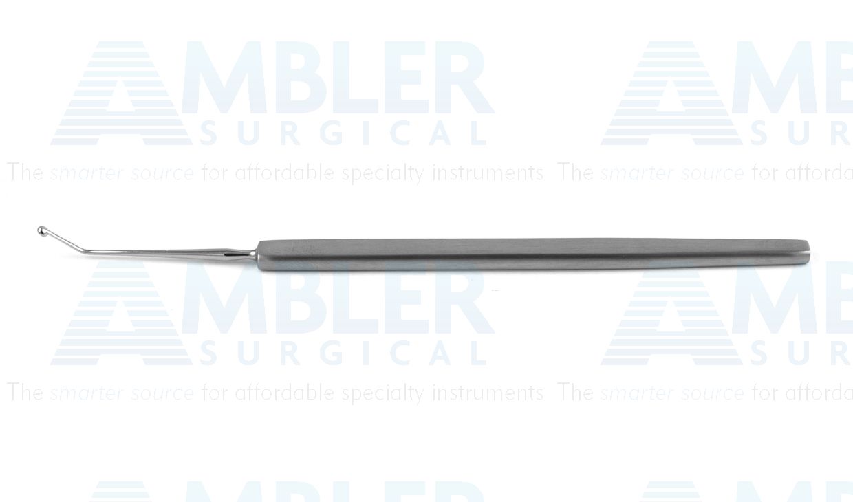 Gills-Welsh capsule polishing curette, 4 3/4'',angled, 8.0mm from bend to tip, 2.0mm diameter cup, flat handle