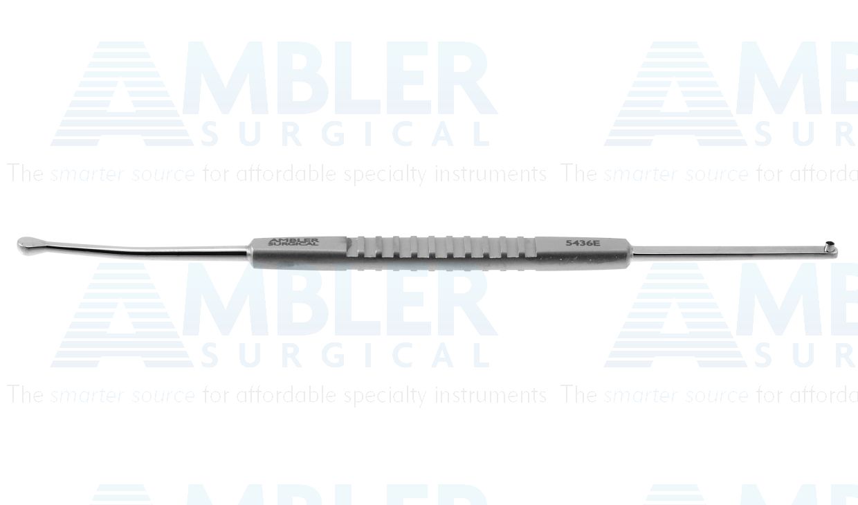 O'Connor scleral depressor/marker, 5 3/8'', double-ended, 3.0mm wide teardrop-shaped end and 1.5mm Gass marking end, flat handle