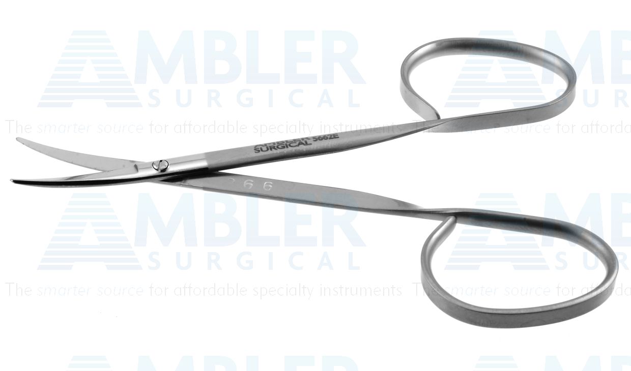 Utility scissors, 4 1/8'',curved 25.0mm blades, blunt tips, ribbon handle