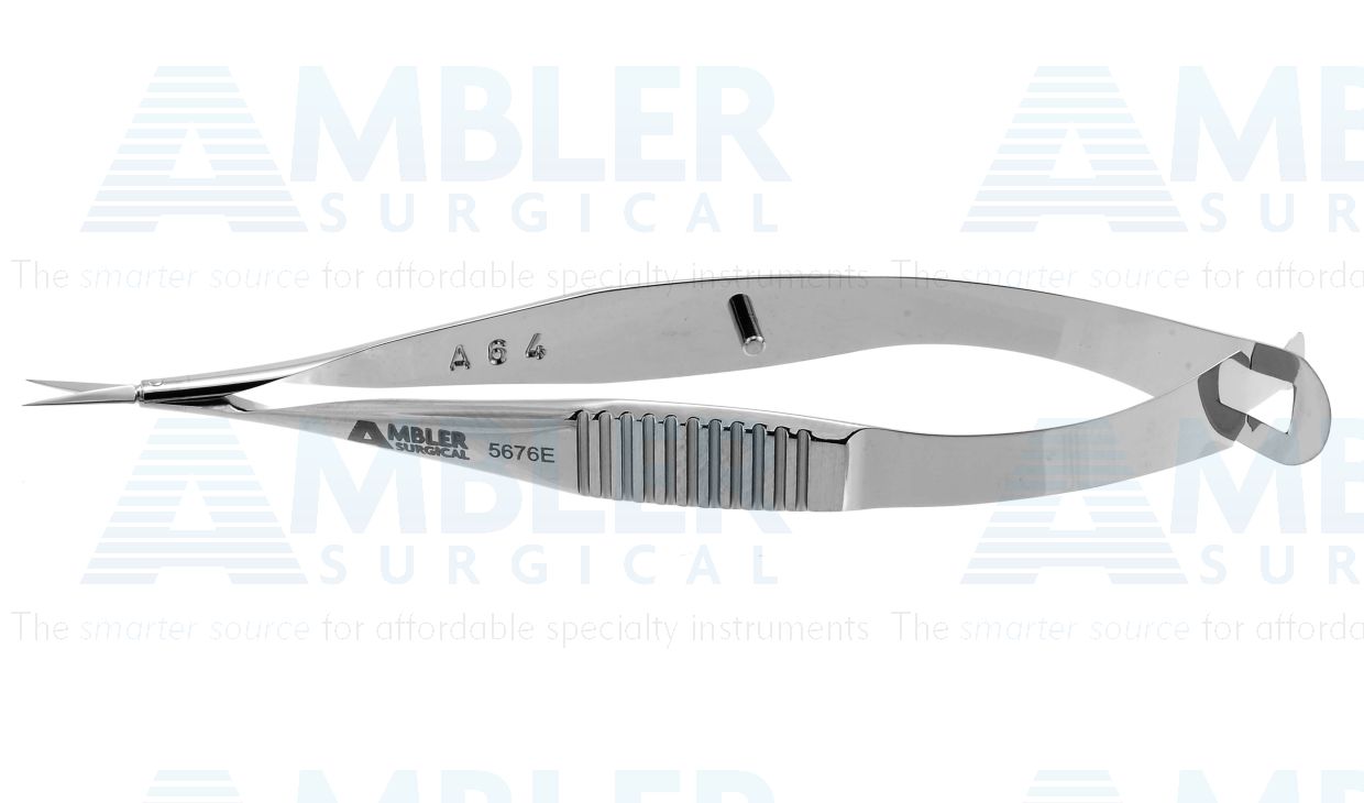 Vannas capsulotomy scissors, 3 3/8'',straight 6.0mm blades, sharp tips, flat handle