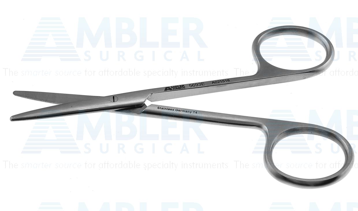 Knapp iris/utility scissors, 4'',straight 30.0mm blades, blunt tips, ring  handle