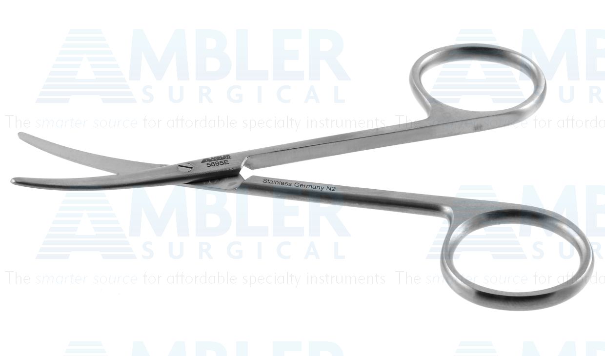 Knapp iris/utility scissors, 4'',curved 30.0mm blades, blunt tips, ring  handle