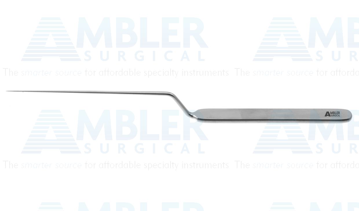 Kos needle, 7'',bayonet shaft, straight, pointed tip, flat handle