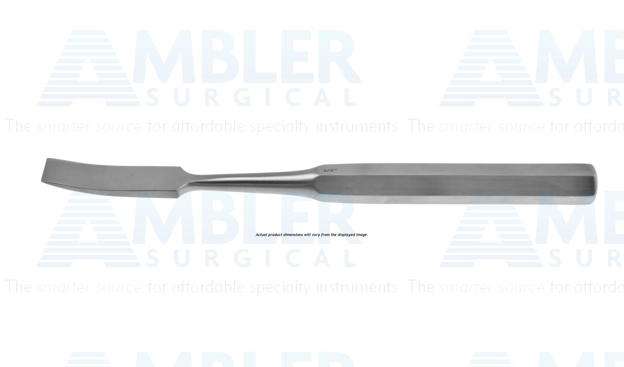 Hibbs osteotome, 9 1/4'',curved, 32.0mm wide, hexagonal handle
