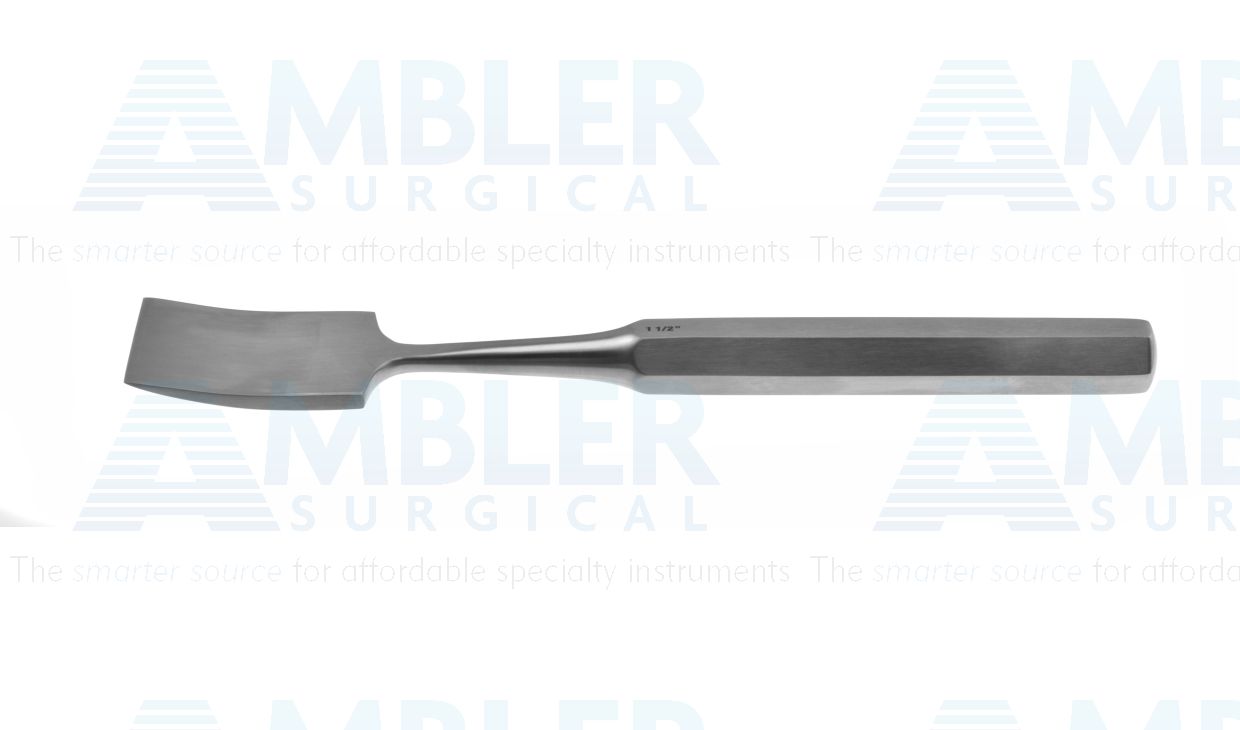 Hibbs osteotome, 9 1/4'',curved, 38.0mm wide, hexagonal handle