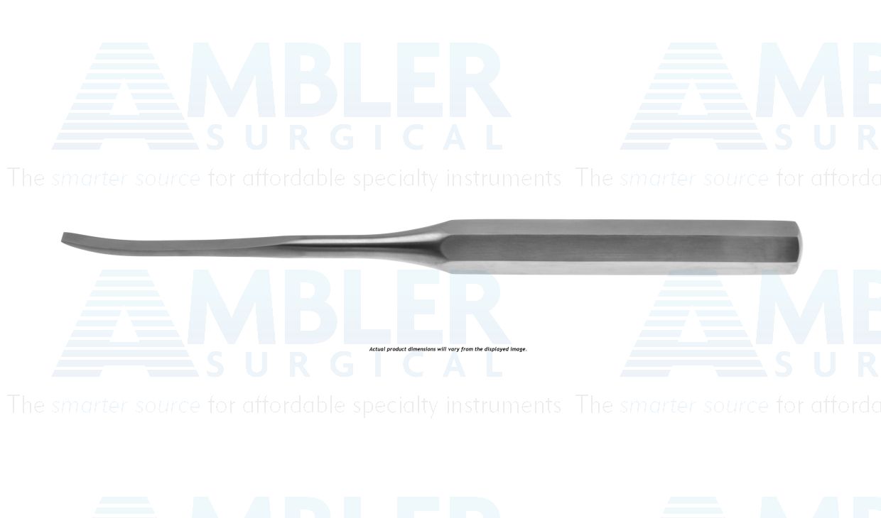 Hibbs osteotome, 9 1/2'',curved, 10.0mm wide, hollow hexagonal handle