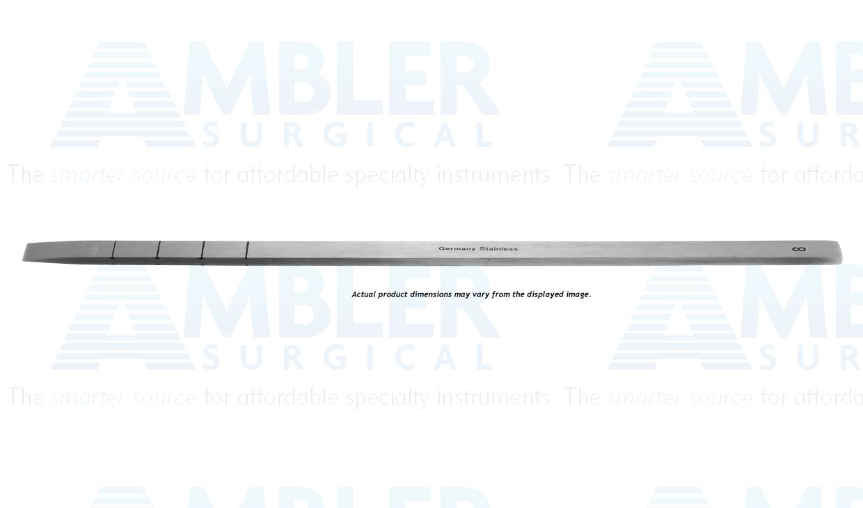 Lambotte osteotome, 7'',straight, 7.0mm wide, with depth markings, flat handle