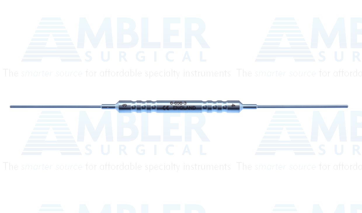 D&K lacrimal probe, 5 1/8'',double-ended, tip size #3 and #4, titanium