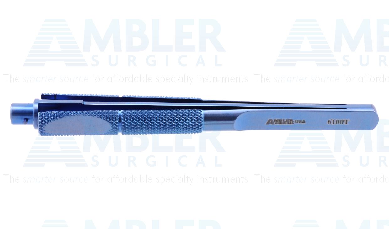 Ambler MICS handle, 4'', squeeze action, round handle, titanium