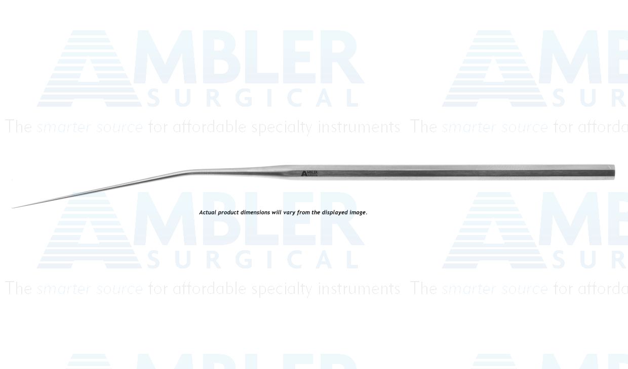 Hough stapedectomy foot plate pick, 5 7/8'',angled shaft, angled 90º, 0.66mm long tip, hexagonal handle